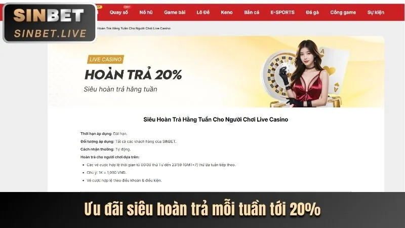 Ưu đãi hoàn trả không giới hạn tại sòng bạc FB9